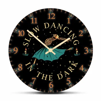 Slow Dancing In The Dark Gótica Crânio Dançarina Relógio De Parede Esquelética Ballet Holloween De Decoração De Casa De Esqueleto Bailarina Tranquila Relógio De Parede
