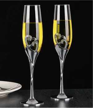 Cristal bolha de champanhe copo de vinho tinto copo de definir presente de casamento em vidro transparente de alta pé de vinho tinto copo de vinho, copos de vidro de vinho