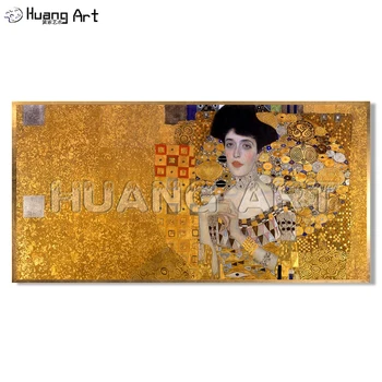 Famoso Gustav Klimt Figura Pintura a Óleo sobre Tela Pintado à Mão, de Alta Qualidade Retrato de Arte para a Decoração da Parede do Quarto Imitação de Pintura