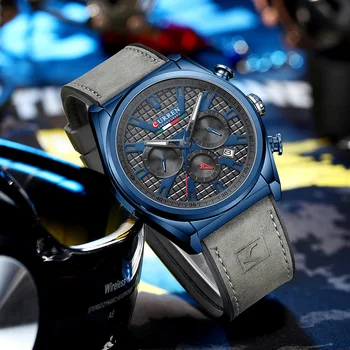 CURREN Nova Moda Couro, Relógios de Pulso de Quartzo para Homens 2021 Luxo Cronógrafo com ponteiros Luminosos de Relógio de Masculino Pulso