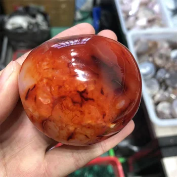 Ágata Vermelha Massagem Palma Pedras Natural Polido Cristal De Quartzo Cura Gemas De Reiki, Feng Shui Decoração