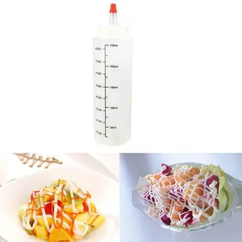 250ml de Garrafa de Plástico Salada de Garrafa de Panificação, Sobremesas Condimento Dispensador de Garrafa de Ferramentas de Cozinha