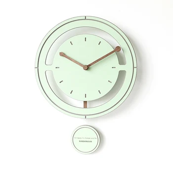 Pêndulo 3d Grande Relógio de Parede Moderno Design Verde Incomum Silêncio Relógio de Parede de Quarto de criança Orologio Da Parete Relógio de Parede