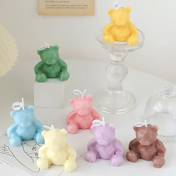3D Sentado Urso Velas Perfumadas Urso Bonito Aroma da Vela do Quarto Enfeite Casamento, Aniversário, Festa de Troca de Presentes Casa Decoração