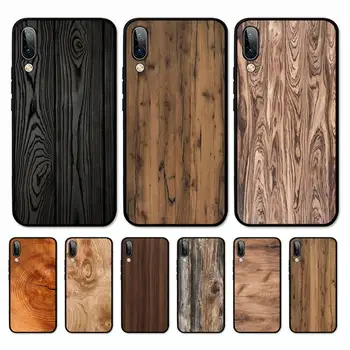 Textura de madeira de Arte da caixa do Telefone para Redmi 8 9 9A para Samsung J5 J6 Note9 para Huawei NOVA3E Mate20lite tampa