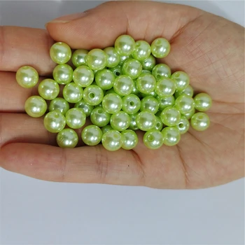 Luz verde 3-12mm reta furos redondos imitação de plástico de contas de pérolas de jóias, acessórios de Pérolas e Jóias Fazer