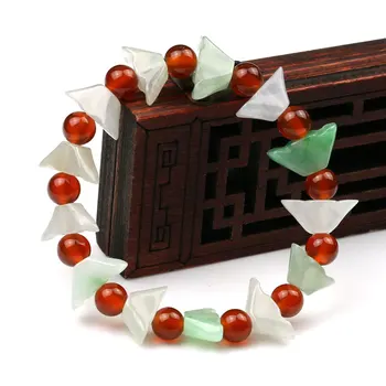 Admirável a Birmânia jadite Pulseira da Jade Carven Yuan chinês Bao Bracelete do Grânulo Amuleto de pedra preciosa trazer riqueza