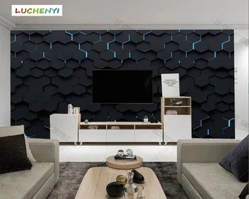 3d personalizado Tecnologia moderna abstrata geométrica de luxo, papel de parede mural,sala de tv de parede quarto decoração de casa de KTV, bar info.