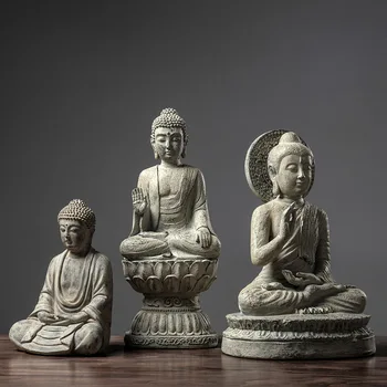De alta qualidade, Sala de estar Estátua de Buda de Suprimentos Ornamentos Varanda Zen Decoração de Casa Semi-artesanal Artesanato de Resina