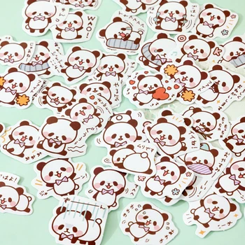 40Packs Atacado Caixa de Adesivos Panda Animais dos desenhos animados de Scrapbooking Material de Planta de Conta Diário Decorativos Selo de Papel 4CM