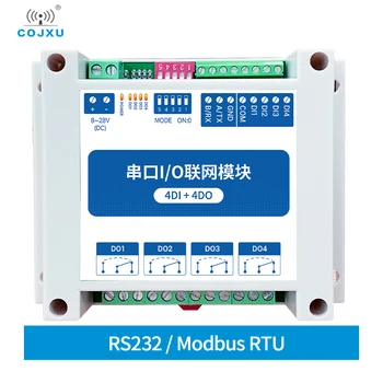 4DI+4DO 4 Saídas Digitais Modbus RTU Classe Industrial de Porta Série de e/S de Rede Módulo de Controle RS232 MA02-AXCX4040