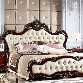 Americano de madeira, cama 2 pessoas clássica Europeia, os países da América mobiliário de estilo cama de casal 1,8 m o10314