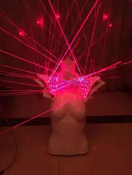 Frete grátis LED Vermelho de Laser Colete Para Mostrar Fase Dançarina do Clube DJ Desgaste do Partido Luminosa Jaqueta