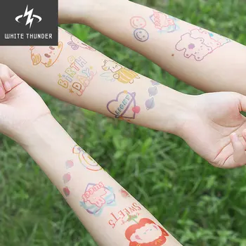 15pcs/set Impermeável Temporárias Coloridas Tattoo Adesivos Kawaii Adesivos Fake Tattoo crianças, Crianças Mãos DIY Scrapbooking Abastecimento