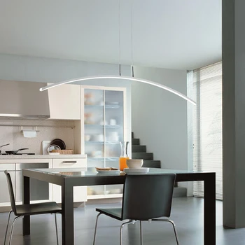 Minimalista moderna luminária de mesa de Jantar Café Bar design escandinavo longo hanging lamp Branco preto suspensão luz