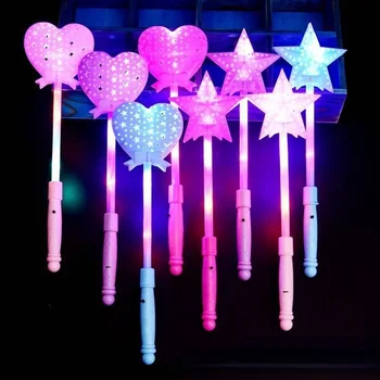 20pcs Estrela de Amor de Forma Luzes LED Vara Varinha Mágica Festa de Brinquedos para Crianças Meninas Aniversário de Casamento Decoração de Natal