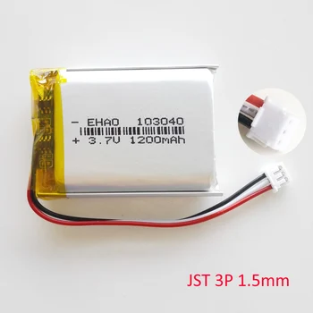 atacado TJS ZH 3 1,5 mm plug 3,7 V 1200mAh de Polímero de Lítio Recarregável LiPo Bateria 103040 Para MP3 GPS DVD mobile