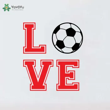 YOYOYU de Parede Decal Citações Amor de Futebol de Futebol de Vinil Adesivo de Parede Para a Criança Quarto, Sala Removível Arte Mural de Decoração de Casa de CY604