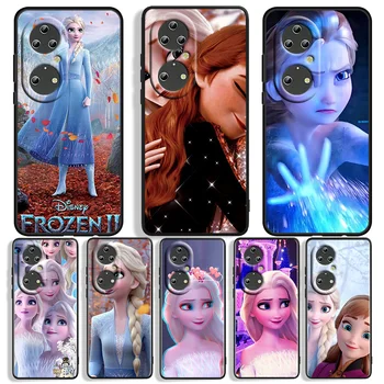 Disney Bonito Elsa Para Huawei P40 P50 P20 P30 P10 Pro Lite P Smart Z 2019 2021 4G 5G Silicone Preto Macio Caso de Telefone