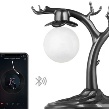 novo design de levitação magnética de som lua árvore antiga suspenso alto-falante flutuante 3 D impressão de lua de presentes de natal