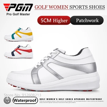PGM Feminino Aumento da Altura do campo de Golfe de Esportes de Tênis de Golfe Impermeável Hightening Sapatos Respirável Cunha Calçado Anti-derrapante Treinador