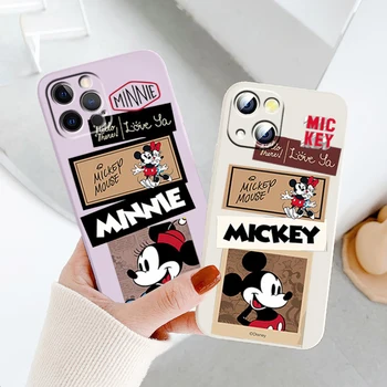 Luxo de Minnie do Mickey de Líquido Frio a Corda de Capa Mole Caso de Telefone Para o IPhone da Apple 14 13 12 11 Mini Pro XS MAX XR X 8 7 SE a Armadura