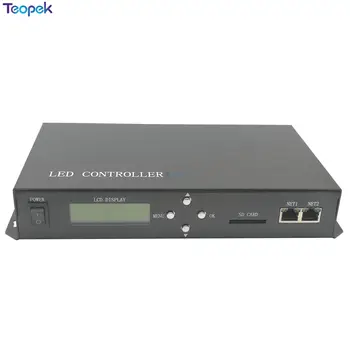 H803TC Led o Controlador Master PC ou cartão SD modo,o apoio artnet e protocolo DMX512 console,a unidade max 170000 pixels,2 portas RJ45