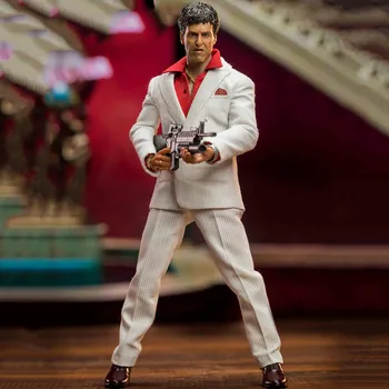 TUBARÃO BRINQUEDOS 002A/002B 1/12 Escala Colecionáveis Scarface Tony Montana Al Pacino Quente de Sangue de Combate a Jovens de 12 polegadas, Figura de Ação