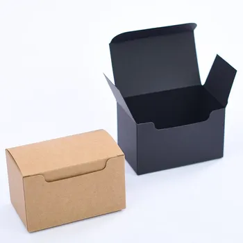 50pcs/monte-9.2*5.5*4cm Preto Kraft, Papelão Caixas de Presente de Artesanato Reproduzir o Nome da empresa do Cartão de Chá de Embalagem de Sabão, Caixas de Papel