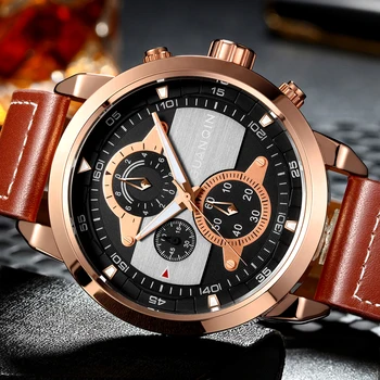 GUANQIN Mens Relógios as melhores marcas de Luxo do Cronógrafo Criativo Quartzo Relógio Homens Militar Esporte de Couro relógio de Pulso relógio masculino