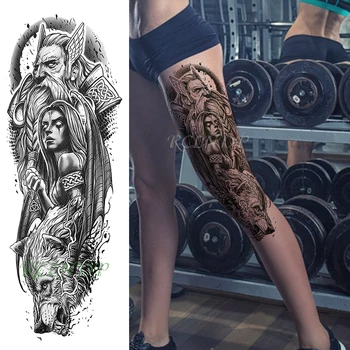 Impermeável da Etiqueta Temporária Tatuagem Majestoso geral,menina,cabeça de lobo escuro criativo falso tatto flash tatuagem para homens mulheres