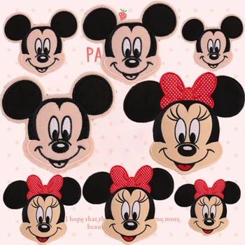 De Disney do Rato de Minnie do Mickey de Fusível Patch de Etiquetas para Roupa Ferro-em Bordado patches do Vestuário de DIY Jaqueta Calças Acessórios