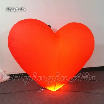 Personalizado de Suspensão Coração Inflável Balão 2m Red Ar LED Modelo de Coração Para o Casamento E a Decoração do Dia dos Namorados