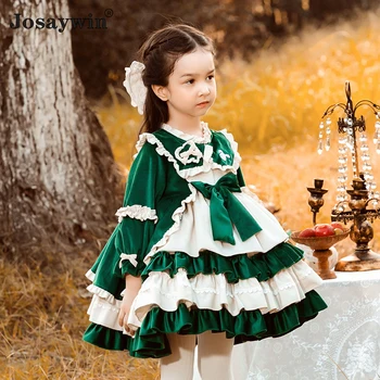 Nova Primavera, Outono de Crianças Vestido para as Meninas Baby Lolita Menina Kawaii Vestido de Noiva de Aniversário da Menina Princesa de Festa Vestidos Roupas de Menina