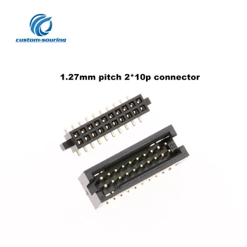 50pc PCB conector de 1,27 mm 2*10p Cabeçalho soquete do Conector de 1,27 mm frete Grátis