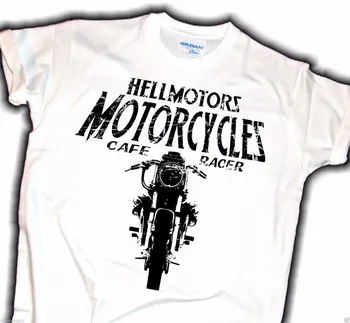 Novo Chegar Impressão De Pescoço Redonda Homem T-Shirt Motociclista Café Racer Moto Londres Rockabilly Tom Meninos Chopper De Tela De Seda T-Shirt