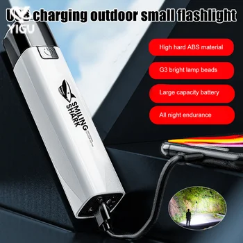 2 Em 1 USB Lanterna 1200MAh de Telefone Celular Recarregável Forte Luz da Tocha de Pesquisa Camping, Caminhadas, Pesca de Iluminação de Emergência
