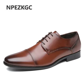 2020 Homens Formal Sapatos De Couro De Negócios De Calçados Masculinos De Alta Qualidade Vestido Office Sapatos De Luxo Masculino Respirável Oxfords