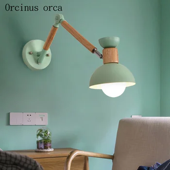 Nordic de cores modernas doces lâmpada de parede da sala de estar, corredor, quarto de cabeceira lâmpada personalidade criativa escalável lâmpada de parede