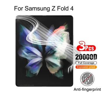 3pcs Cobertura Completa de Hidrogel Película Para Samsung Galaxy Z Fold4 Protetores de Tela Zfold 4 Zfold4 de Segurança de Celulares Filme Suave e Não de Vidro