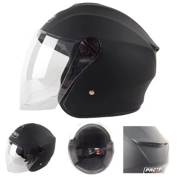 Motocicleta vintage capacetes de lente Dupla de Capacete de Moto Face Aberta Capacete Para Motocicleta Cascos Para Moto capacetes de Corrida