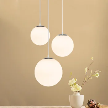 Lâmpada livremente Moderno, minimalista e Criativo Esférica de Vidro de Iluminação Branco Leitoso luminária Bola