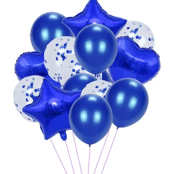Pentagrama em forma de Coração, de Alumínio, Balões, Confetes de Látex Balão Inflável 14pcs/set para a Festa de Casamento Decorações AQ078