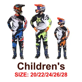 Motocross camisola e Calças de criança roupa infantil menino grande menina garoto estudante de corrida de terno conjunto de engrenagens elasticidade racing suit BMX NE