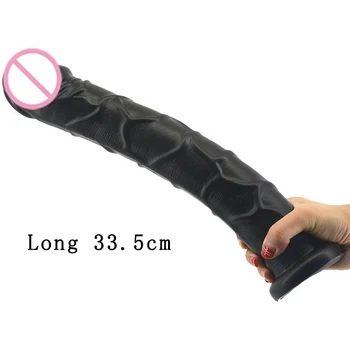 4 Cores FAAK de 33,5 cm de comprimento Vibrador Realista Glande do Pénis Claro Veias ventosa Enorme Dong Mulher Vagina Bunda Estimular os brinquedos Sexuais