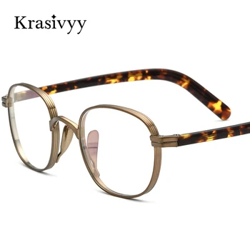 Krasivyy Praça De Titânio Óculos De Armação Homens Da Marca Do Designer De Miopia Prescrição De Óculos 2022 Nova Coreano Vintage Óptico Óculos