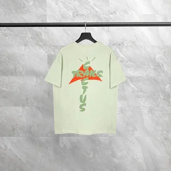 22SS Espuma 3D Logotipo Padrão de Impressão 100% Algodão UE Tamanho de T-Shirt Homens Mulheres da Moda Verão Demon Slayer Haikyuu