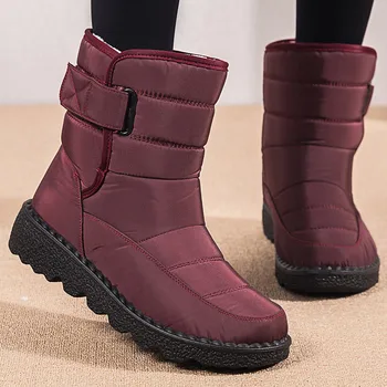 Mulheres Botas De Neve Em 2022, Outono, Inverno De Pelúcia Quente Senhoras Botas Curtas Moda Deslizamento De Espessura Inferior Do Tornozelo-Comprimento Felame Sapatos