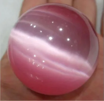 50mm Asiático Quente cristal rosa olho de gato bola de cristal