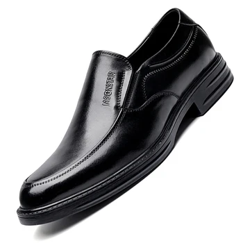 Outono Casual Sapatos Para Homens de Couro Genuíno Respirável de Negócios Formal, usar Sapatos Confortáveis E resistentes ao Desgaste